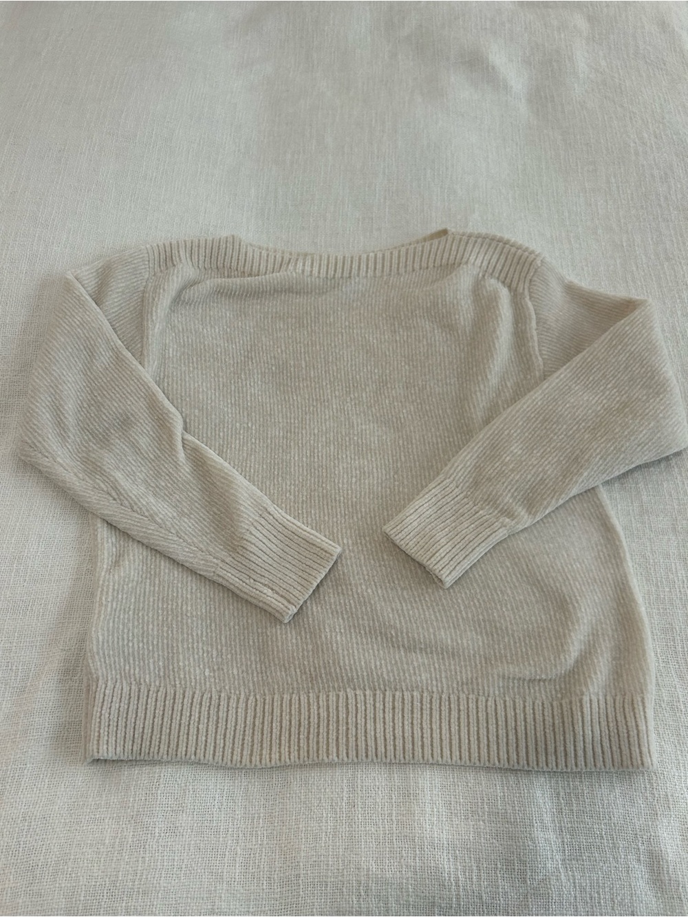 Tommy Bahama Women’s S Ivory Chenille Sweater Cozy Boat Neck Pullover